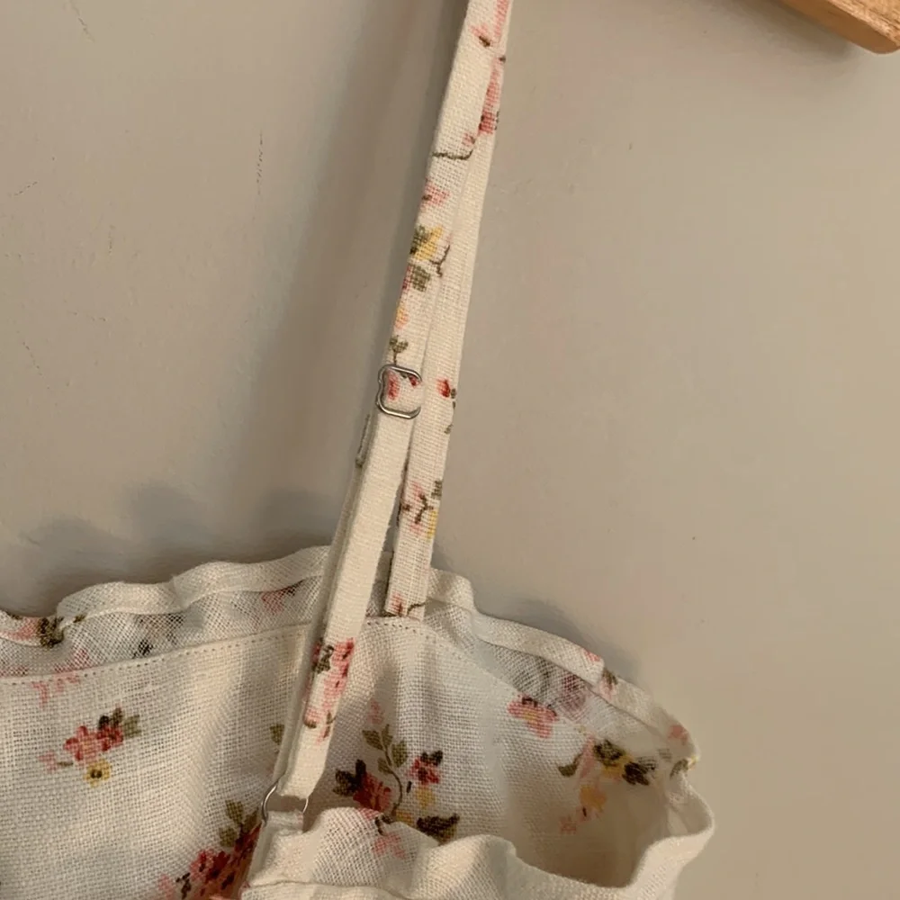 Reformation White Floral Mini Dress with Pink & Green Accents - Picture 8 of 11